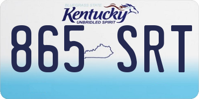 KY license plate 865SRT