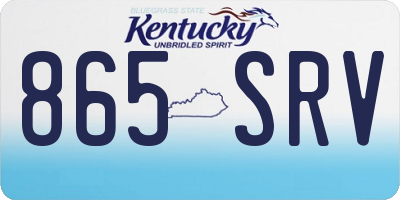 KY license plate 865SRV
