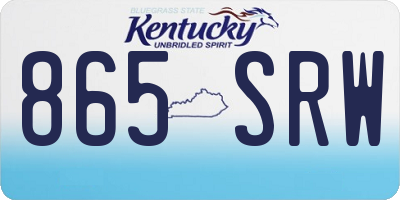 KY license plate 865SRW