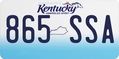 KY license plate 865SSA