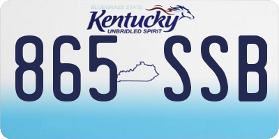 KY license plate 865SSB