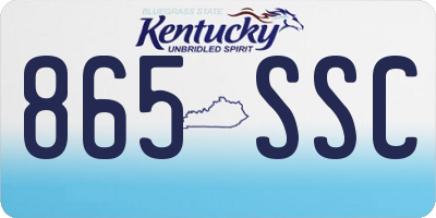 KY license plate 865SSC