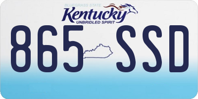 KY license plate 865SSD