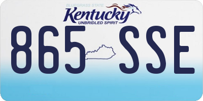 KY license plate 865SSE