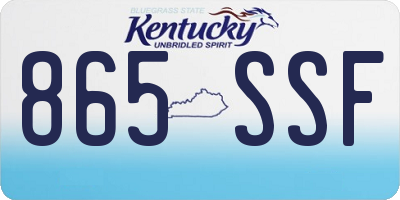 KY license plate 865SSF