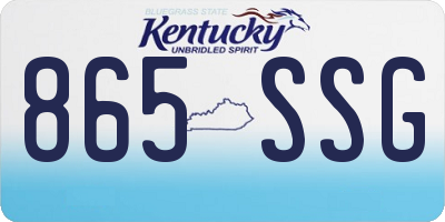 KY license plate 865SSG
