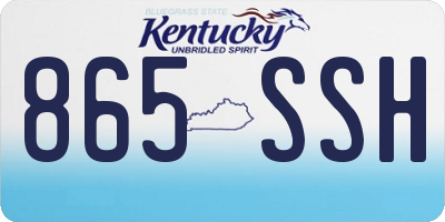 KY license plate 865SSH