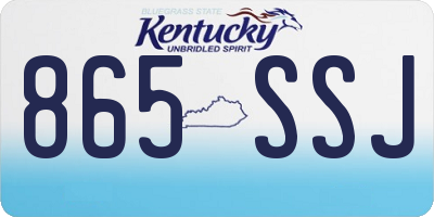 KY license plate 865SSJ