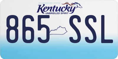 KY license plate 865SSL