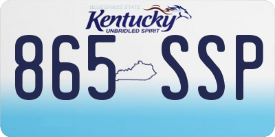 KY license plate 865SSP