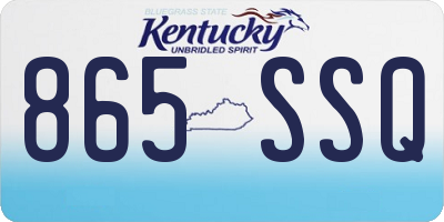 KY license plate 865SSQ