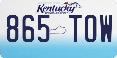 KY license plate 865TOW