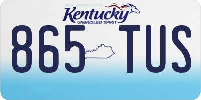 KY license plate 865TUS