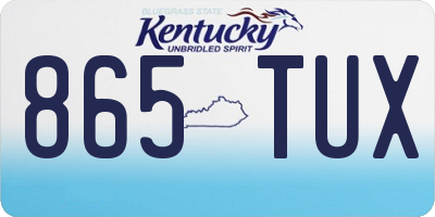 KY license plate 865TUX