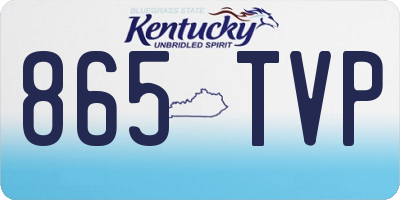KY license plate 865TVP