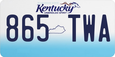 KY license plate 865TWA
