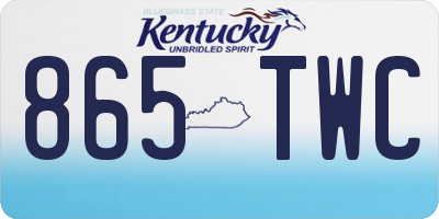 KY license plate 865TWC