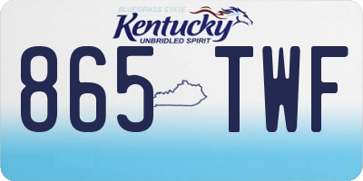 KY license plate 865TWF