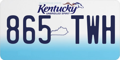 KY license plate 865TWH