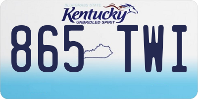 KY license plate 865TWI