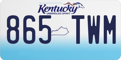 KY license plate 865TWM