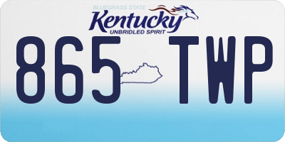 KY license plate 865TWP