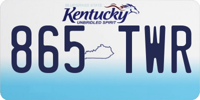 KY license plate 865TWR
