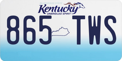 KY license plate 865TWS