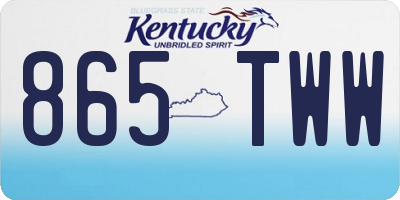 KY license plate 865TWW
