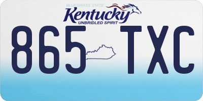 KY license plate 865TXC