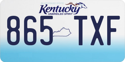 KY license plate 865TXF