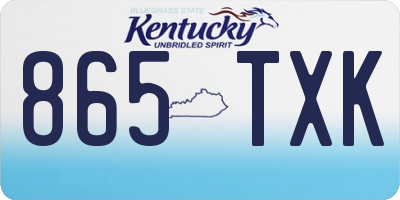 KY license plate 865TXK