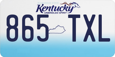 KY license plate 865TXL