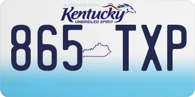 KY license plate 865TXP