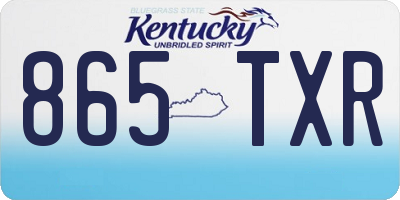 KY license plate 865TXR
