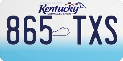 KY license plate 865TXS