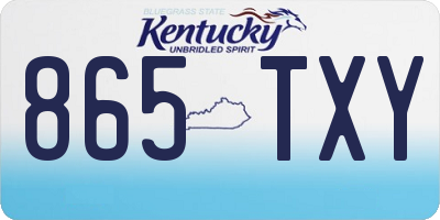 KY license plate 865TXY