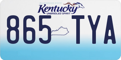 KY license plate 865TYA
