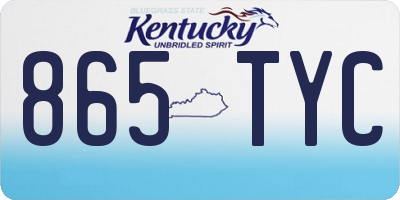 KY license plate 865TYC