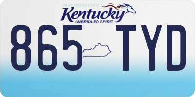 KY license plate 865TYD