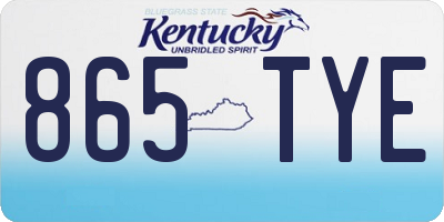 KY license plate 865TYE