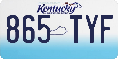 KY license plate 865TYF