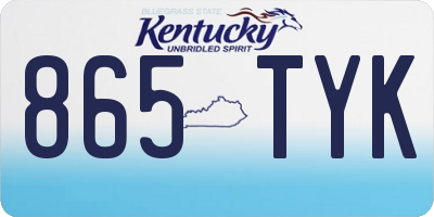 KY license plate 865TYK