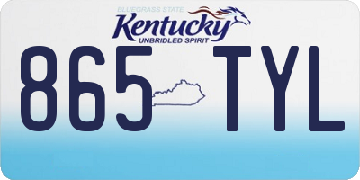 KY license plate 865TYL