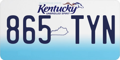 KY license plate 865TYN