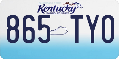 KY license plate 865TYO
