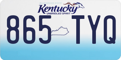 KY license plate 865TYQ