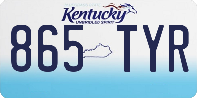 KY license plate 865TYR
