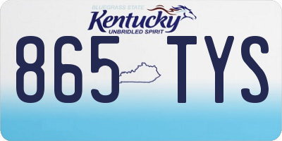 KY license plate 865TYS