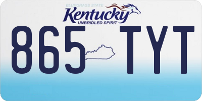 KY license plate 865TYT